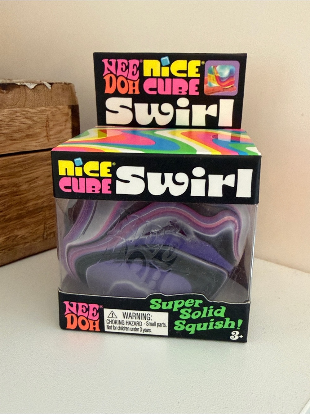 Nee Doh Nice Cube Swirl Squishy Toy - Purple Swirl
